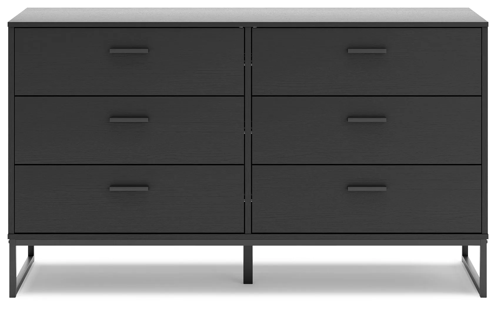 Socalle Twin Panel Platform Bed with Dresser and 2 Nightstands in Black