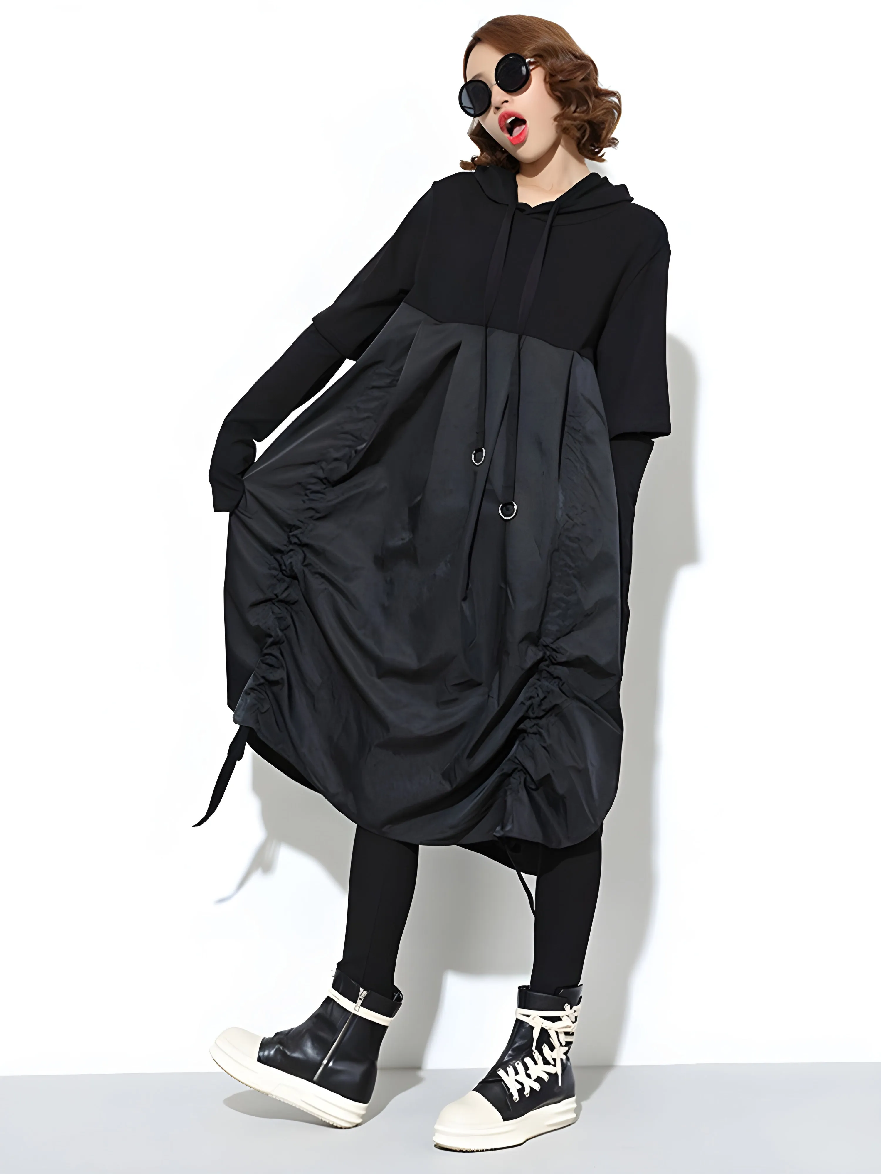 Techwear Hoodie Long Dress