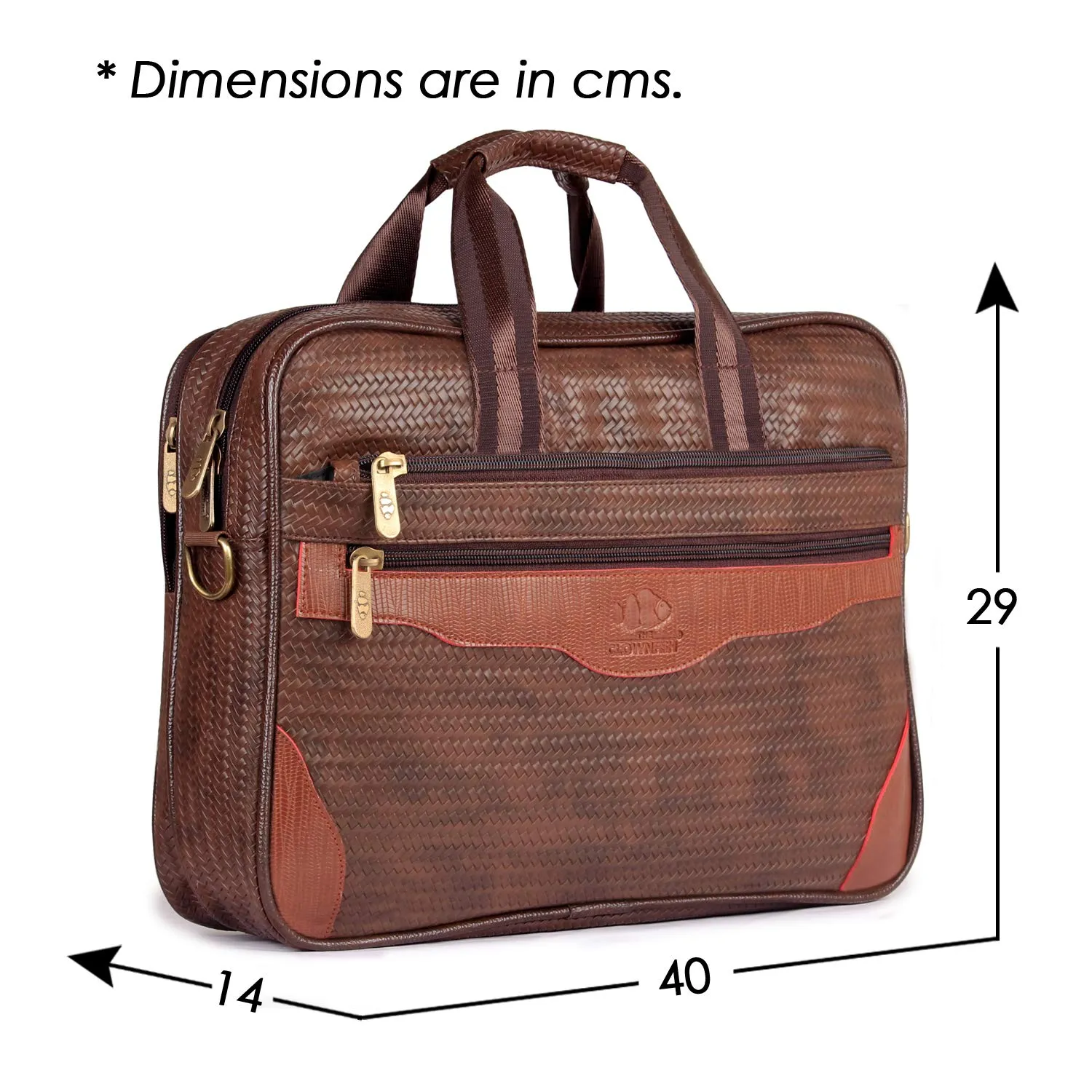 The Clownfish Mat Series 15.6 inch Laptop Briefcase - Lightweight, Durable | 15.6 inch Capacity | Chestnut Brown