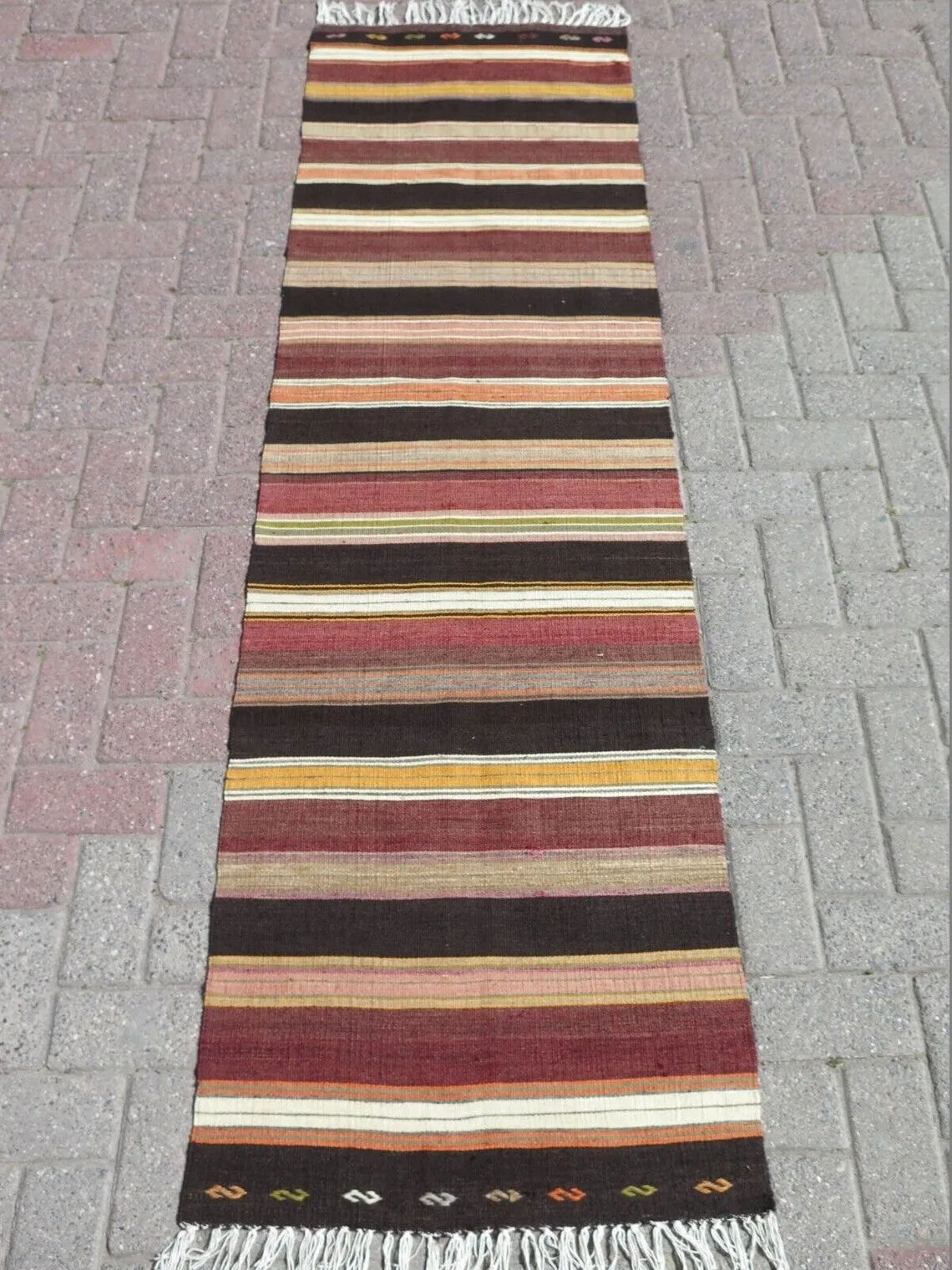 Turkish Kilim  Runner- 25"x 91" , #394