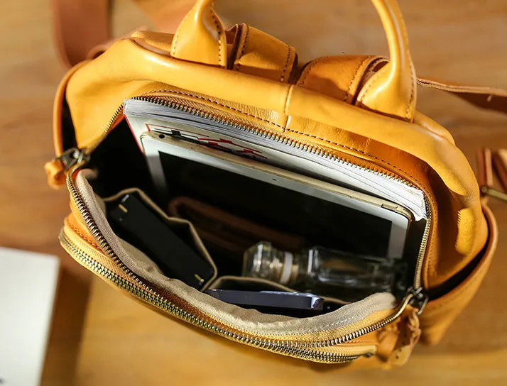 Vintage Ladies Leather Rucksack Stylish Backpacks For Women