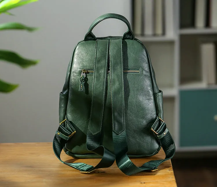 Vintage Ladies Leather Rucksack Stylish Backpacks For Women