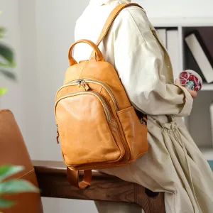 Vintage Ladies Leather Rucksack Stylish Backpacks For Women