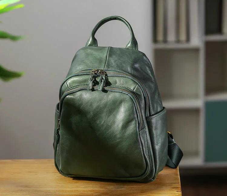 Vintage Ladies Leather Rucksack Stylish Backpacks For Women