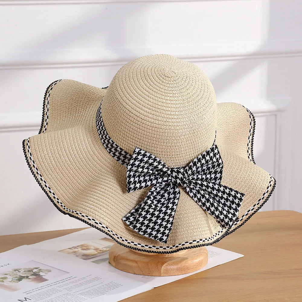 Wavey Brim Bow Knot Dome Beach Hat