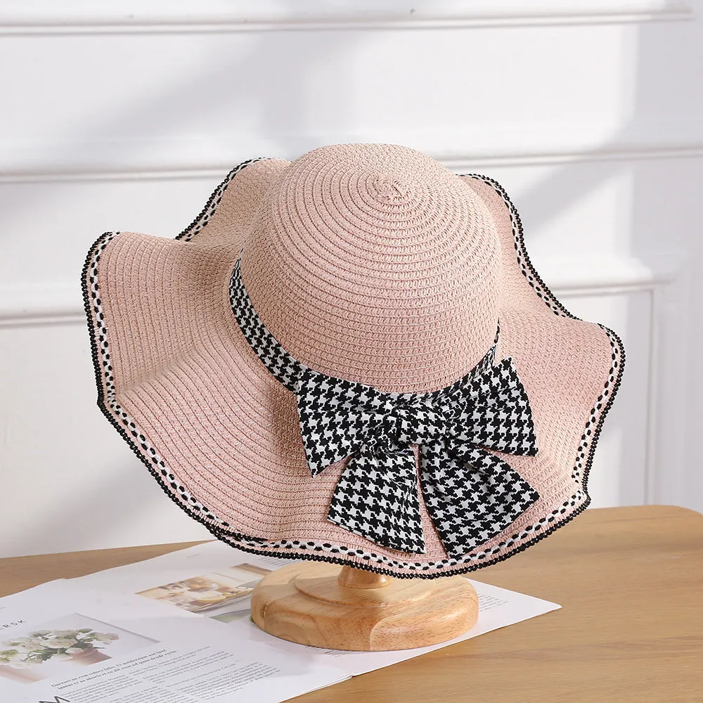 Wavey Brim Bow Knot Dome Beach Hat