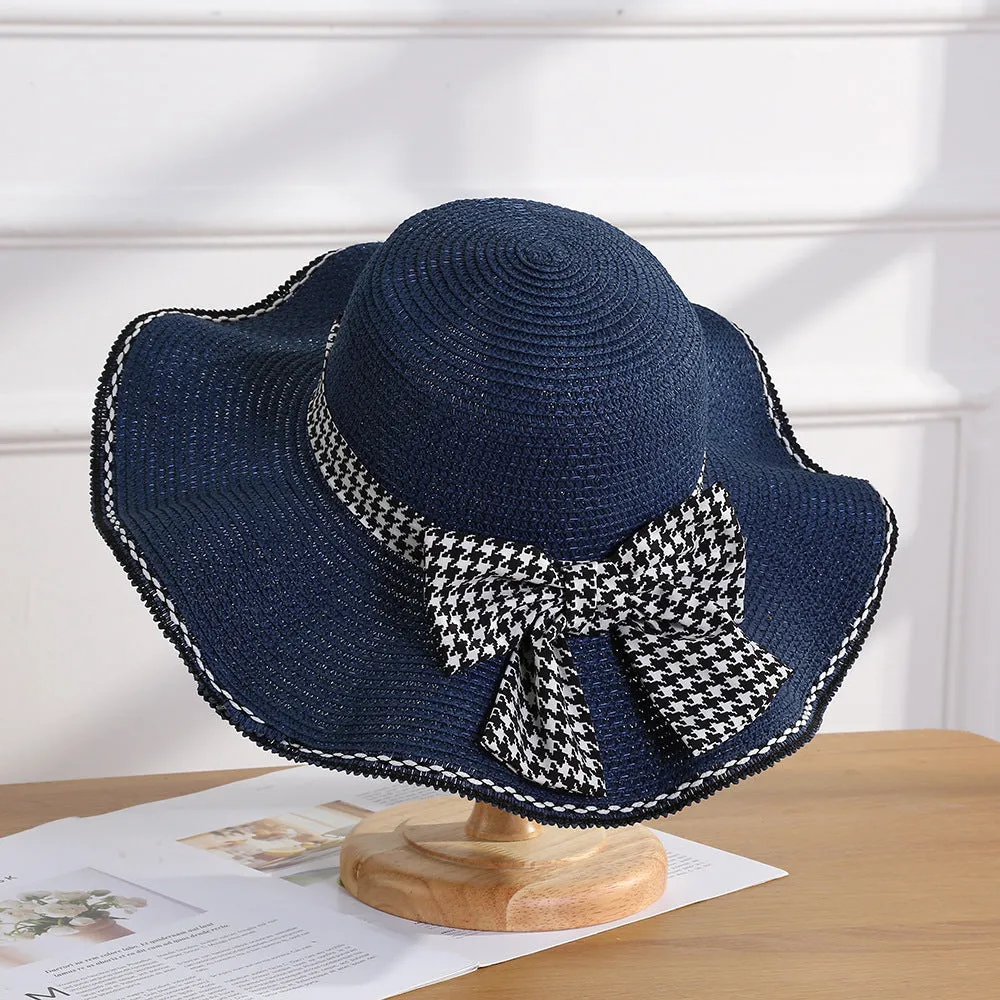 Wavey Brim Bow Knot Dome Beach Hat