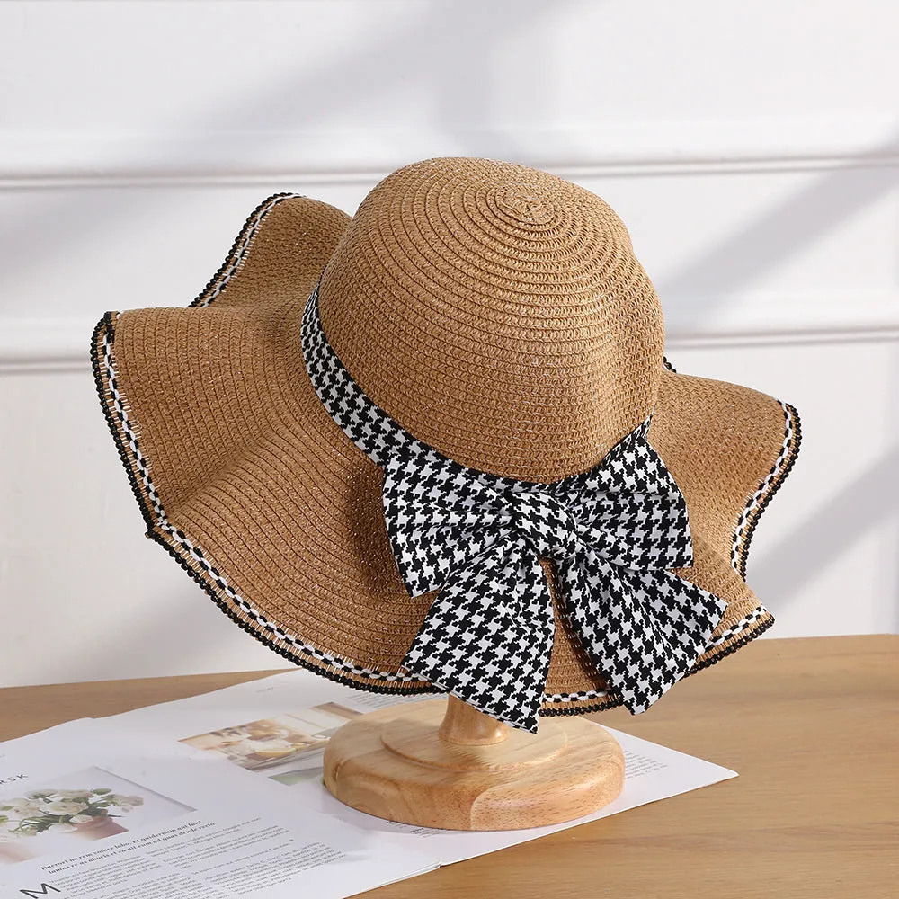 Wavey Brim Bow Knot Dome Beach Hat
