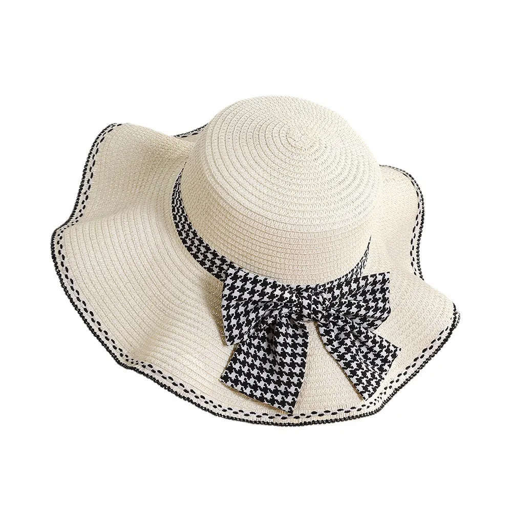 Wavey Brim Bow Knot Dome Beach Hat