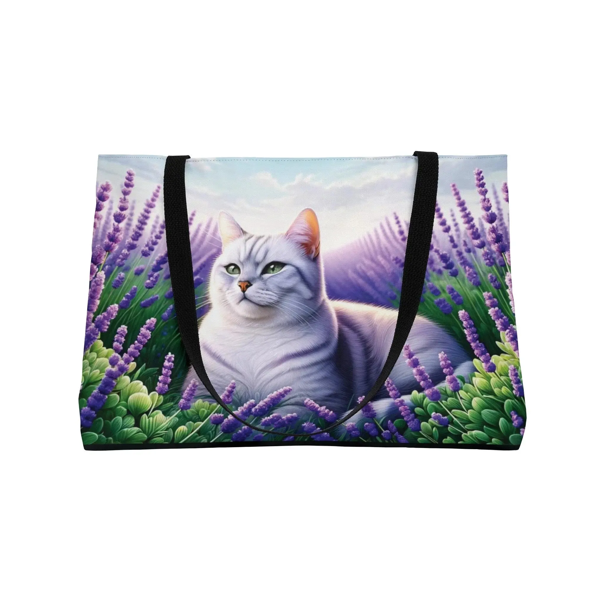 White Cat Lavender Fields  - Weekender Tote Bag
