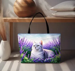 White Cat Lavender Fields  - Weekender Tote Bag