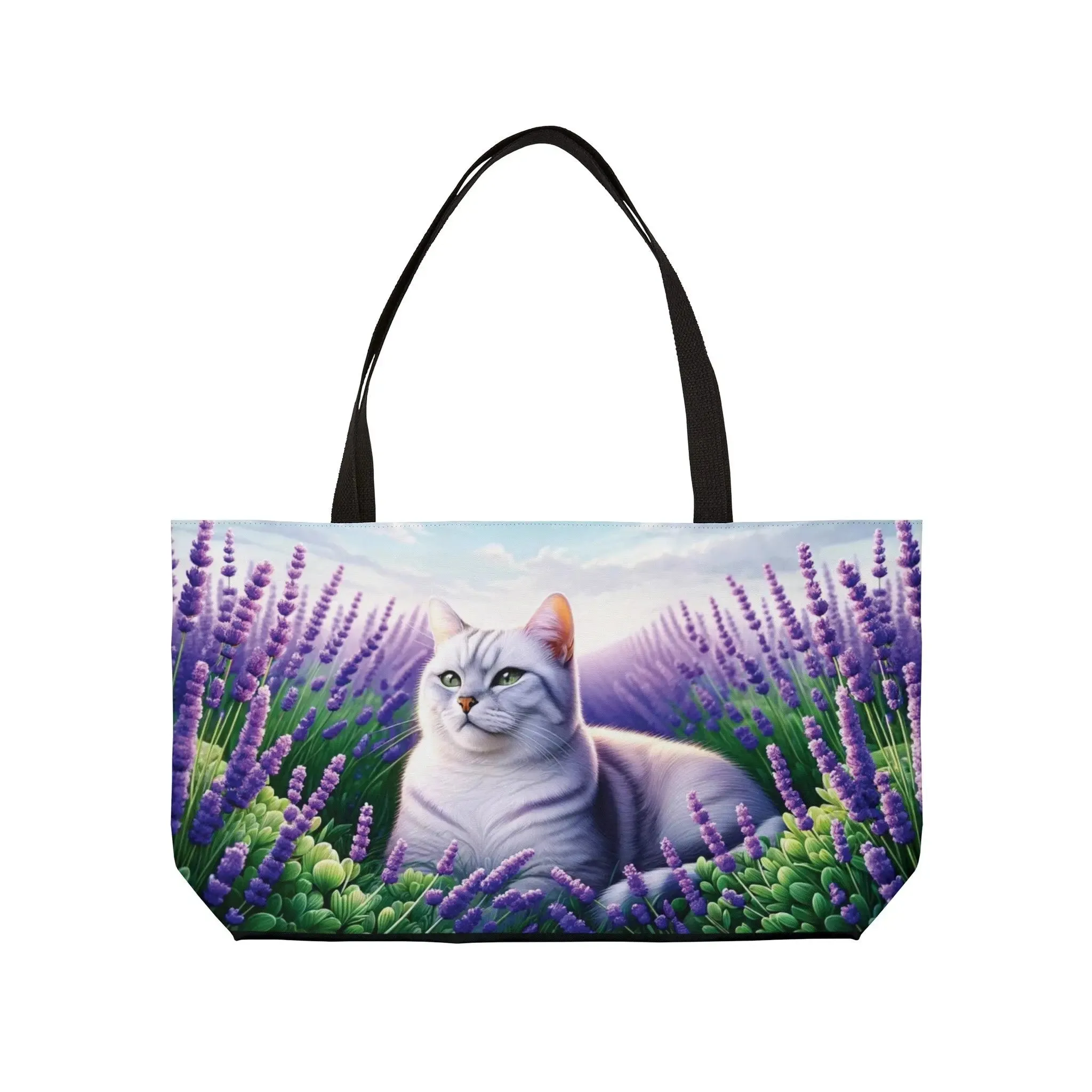 White Cat Lavender Fields  - Weekender Tote Bag