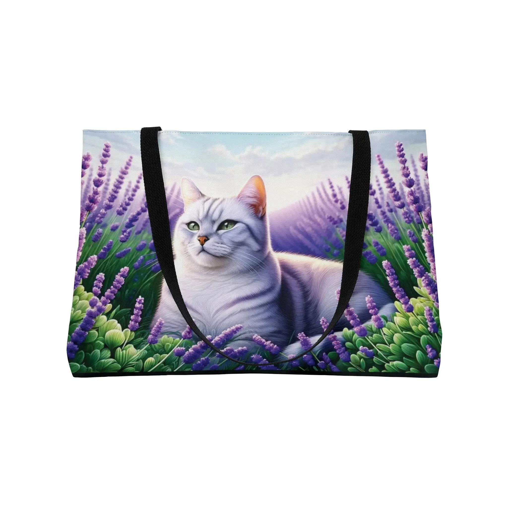 White Cat Lavender Fields  - Weekender Tote Bag