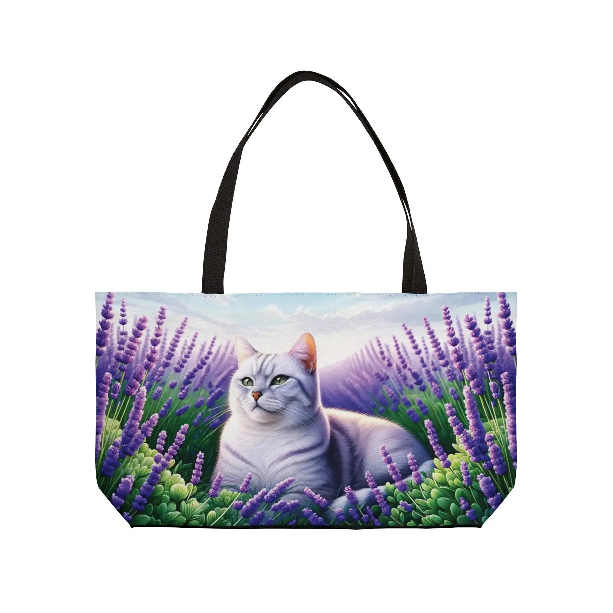 White Cat Lavender Fields  - Weekender Tote Bag