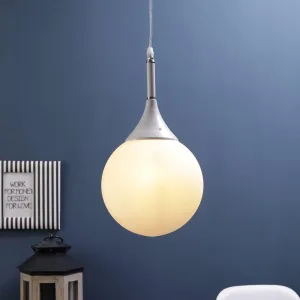 WHITE Metal Single Hanging Light -8inch-DOOM-MF