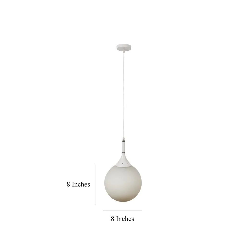 WHITE Metal Single Hanging Light -8inch-DOOM-MF