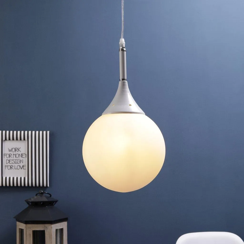 WHITE Metal Single Hanging Light -8inch-DOOM-MF