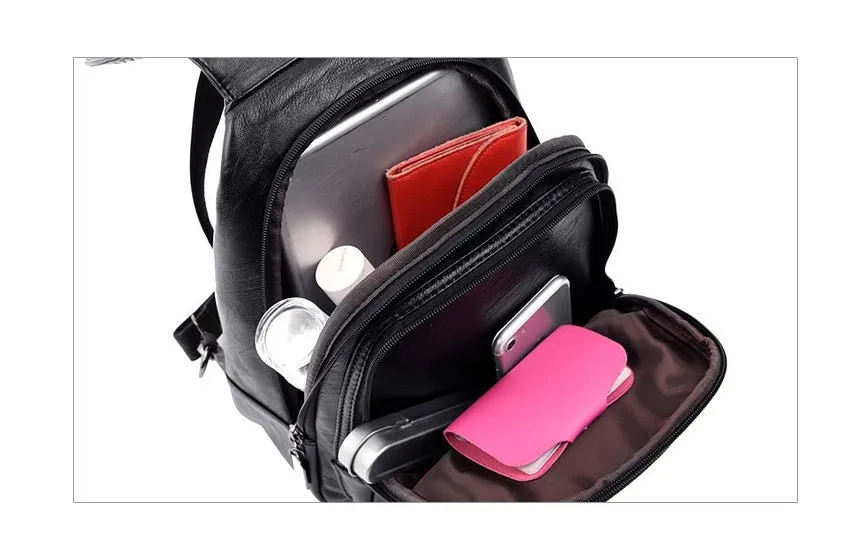 Women's Soft Leather Woven Backpack