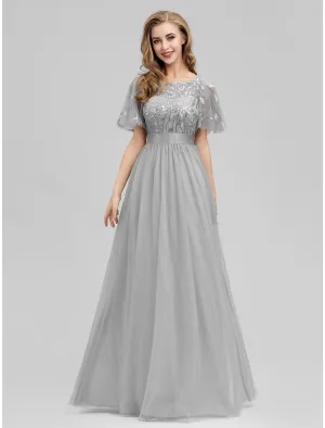 Women's Swing Dress Maxi long Dress Green White Black Dusty Rose Gold Dusty Blue Light gray Red Navy Blue Light Blue Short Sleeve Pure Color Mesh Print Spring Summer Prom Dress Party