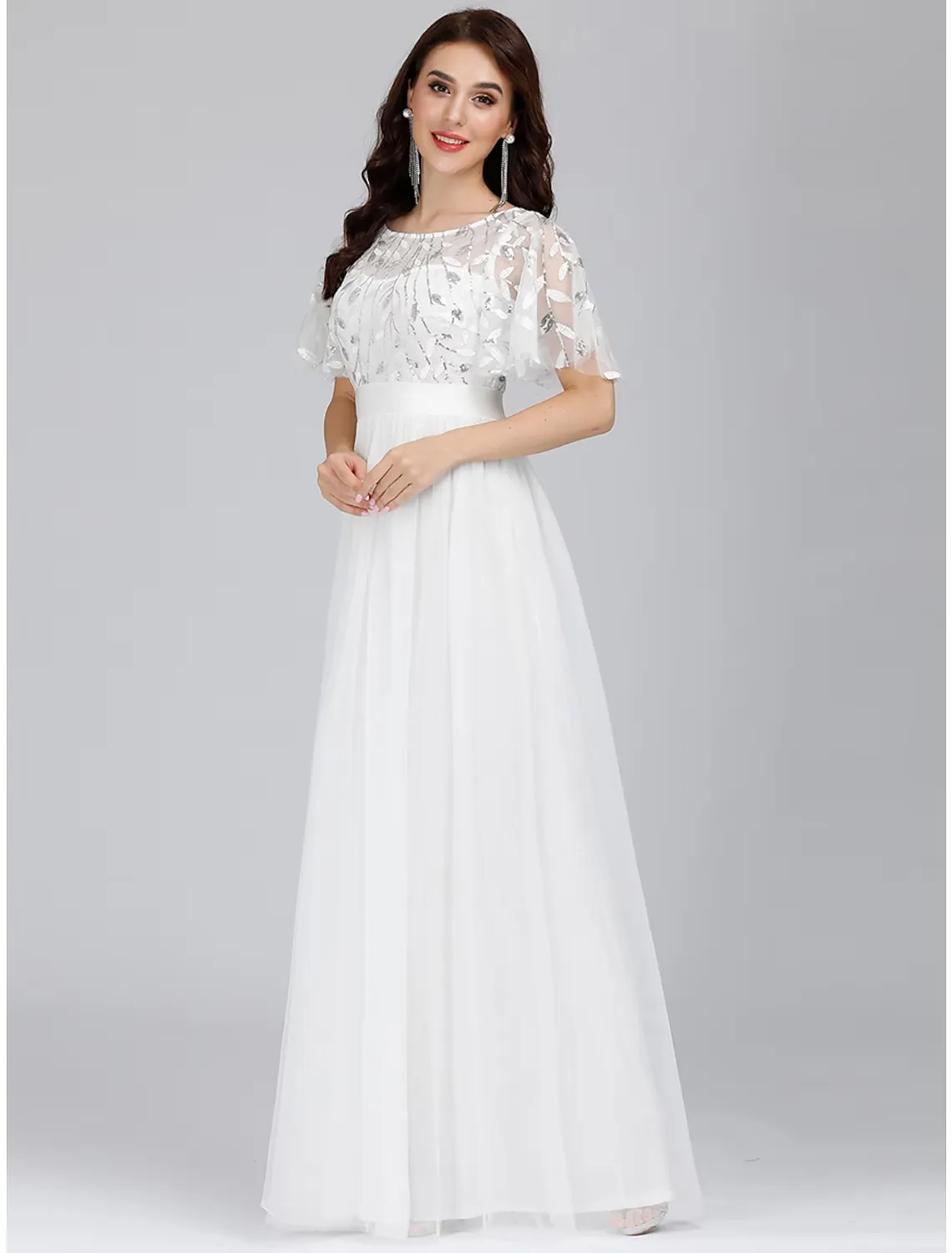 Women's Swing Dress Maxi long Dress Green White Black Dusty Rose Gold Dusty Blue Light gray Red Navy Blue Light Blue Short Sleeve Pure Color Mesh Print Spring Summer Prom Dress Party