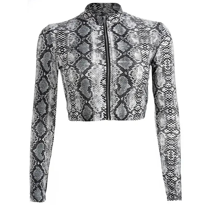 Women's t-shirt snake pattern - Chic Women's Tee with Edgy Snake Design