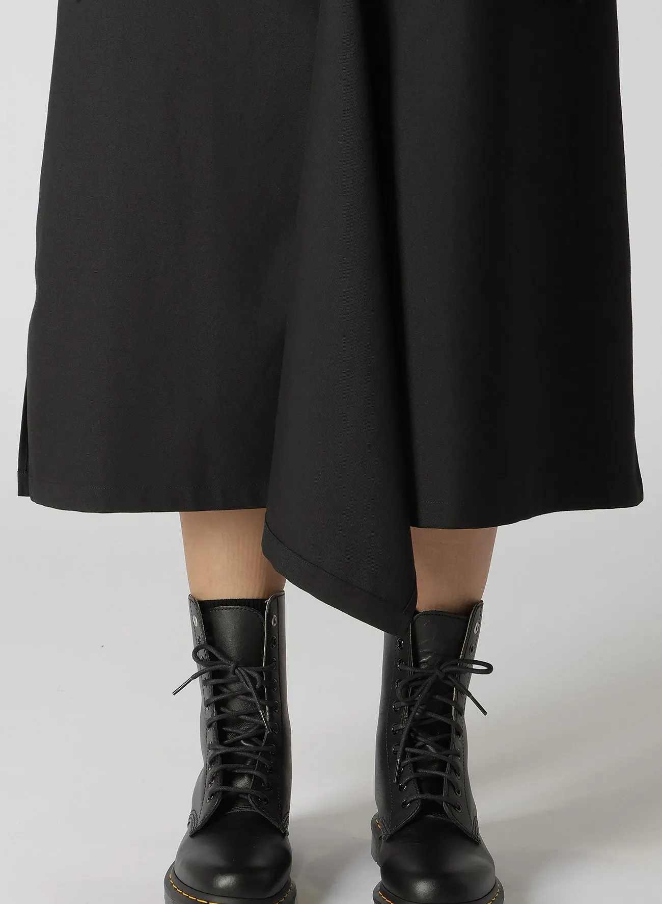 WOOL POLYESTER GABARDINE LEFT FRONT DRAPED DRESS SHIRT