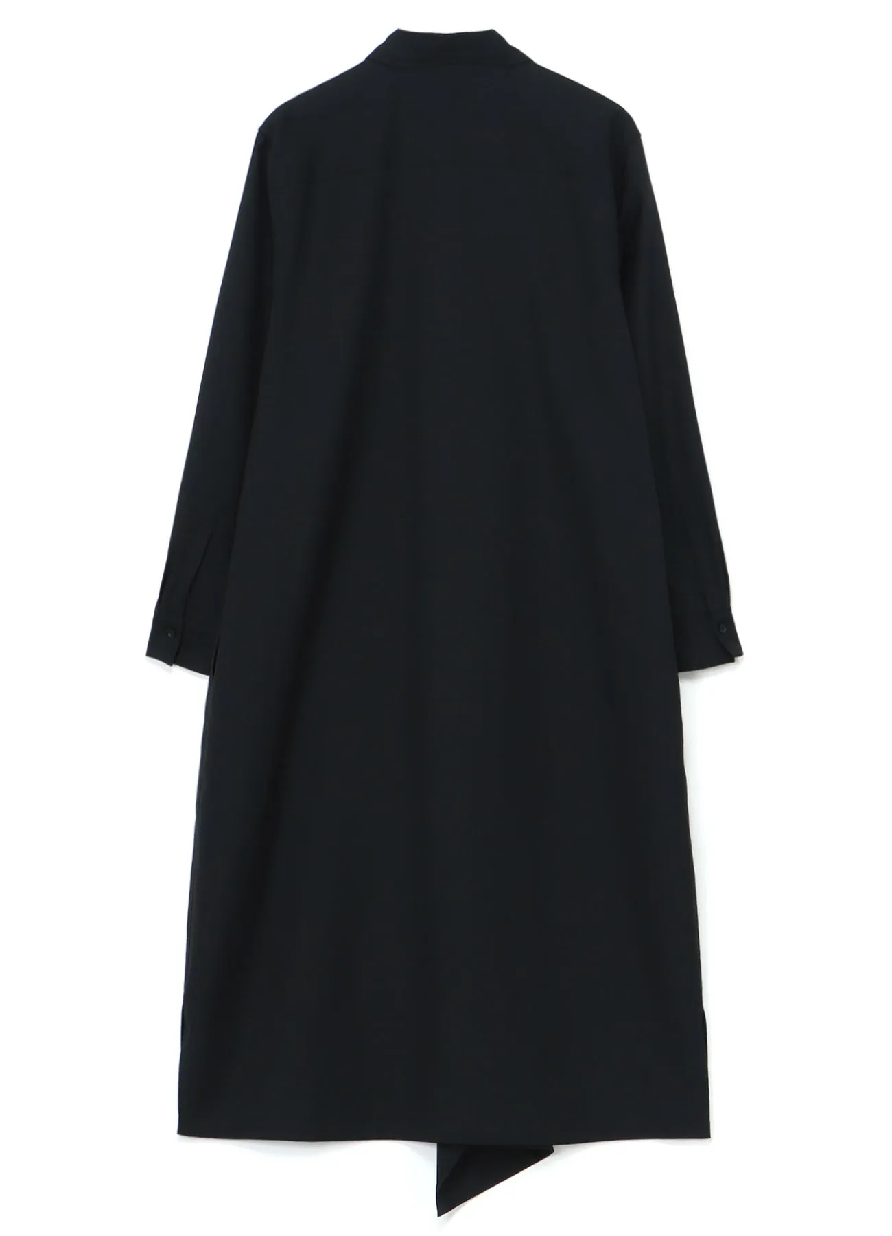 WOOL POLYESTER GABARDINE LEFT FRONT DRAPED DRESS SHIRT