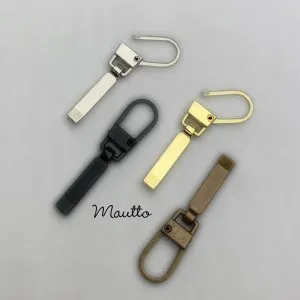 Zipper Pull (Pull-tab) Simple Replacement - Silver-tone, Matte Black, Gold-tone or Antique Brass - for Zipper Repair